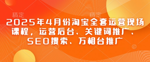 2025年4月份淘宝全套运营现场课程，运营后台、关键词推广、SEO搜索、万相台推广-Zv头条